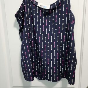 Alice Blue navy sleeveless top arrow print SzM